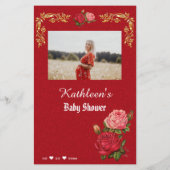 ベビーエレガントシャワーがベビーゲームカードを希望 (裏面)