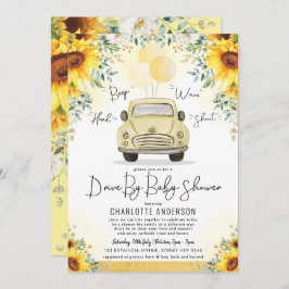 ベビーエレガントシャワーによるひまわりの緑のドライブ 招待状