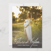 ベビーエレガントシャワーのミニマル写真の脚本 サンキューカード (正面)