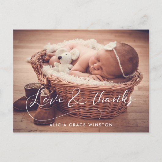 ベビーエレガントシャワーの台本を感謝してい作成 ポストカード (正面)