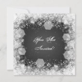 ベビーエレガントシャワーナイトスパークルブラック 招待状 (裏面)