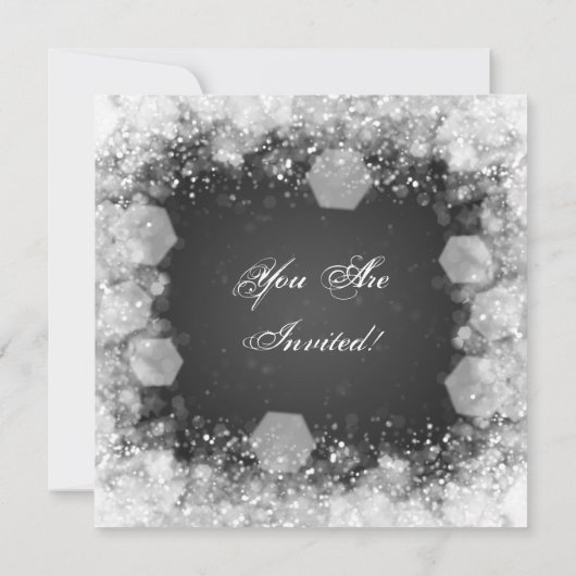 ベビーエレガントシャワーナイトスパークルブラック 招待状 (裏面)