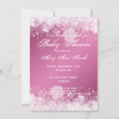 ベビーエレガントシャワーナイトピンク 招待状 (正面)