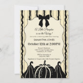 ベビーエレガントシャワーボウストライプズPumpkinsシック秋 招待状 (正面)