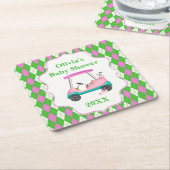 ベビーエレガントシャワー対応ゴルフカート スクエアペーパーコースター (アングル)