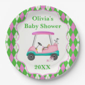 ベビーエレガントシャワー対応ゴルフカート ペーパープレート (正面)