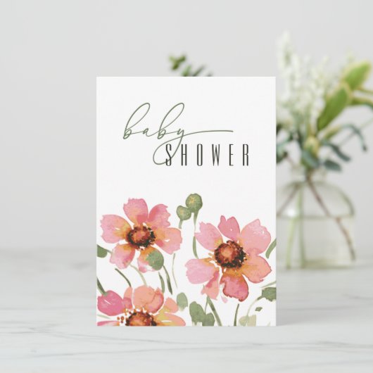 ベビーエレガントシャワー招待状テンプレート (スタンド正面)