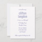 ベビーエレガントシャワー招待状テンプレート (裏面)