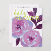 ベビーエレガントシャワー招待状テンプレート 招待状 (正面/裏面)