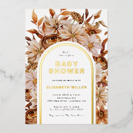 ベビーエレガントシャワー箔招待状 箔招待状