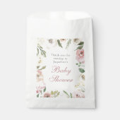 ベビーエレガントシャワー赤面ピンクフローラカスタム フェイバーバッグ (正面)