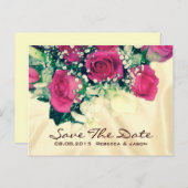 ベビーエレガントズブレスレトロピンクローズ結婚ズ 案内ポストカード (正面/裏面)