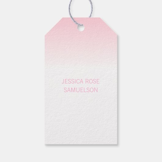 ベビーエレガントピンククロスサンキューバプティスガール ギフトタグ (裏面)