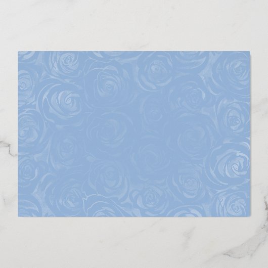 ベビーエレガントブルーキンセアニェラプリンセスフォトフォイル 箔招待状 (裏面)