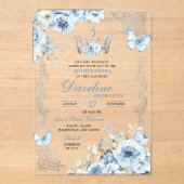 ベビーエレガントブルークラウンキンセアニェラ アクリル招待状 (正面)