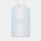 ベビーエレガントブルークロスサンキュー《キリスト教》洗礼式や命名式少年 ギフトタグ (裏面)