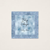 ベビーエレガントブルーグリッター及びフォイル名刺 (正面)