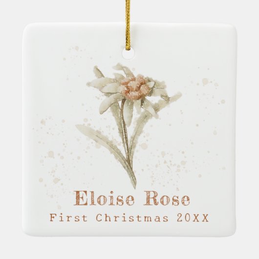 ベビーエレガント初めてのクリスマスエデルワイス セラミックオーナメント (裏面)