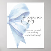 ベビーエレガント用ほこりっぽいブルーボウ赤ちゃんシャワー本 ポスター (正面)