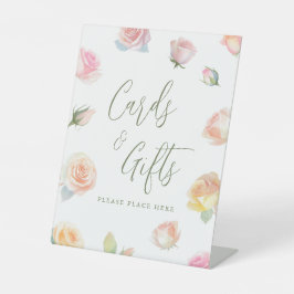 ベビーエレガント開花の赤ちゃんシャワーカード 台座サイン