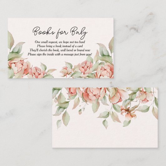 ベビーエレガント開花ピンク赤ちゃんシャワー エンクロージャーカード (正面/裏面)