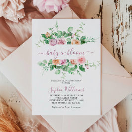 ベビーエレガント開花フローラベビーシャワー 招待状
