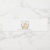 ベビーエレガント鹿フローラクレストエイジ誕生日 ペットボトルラベル (シングルラベル)