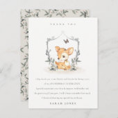 ベビーエレガント鹿フローラクレストエイジ誕生日 ポストカード (正面/裏面)