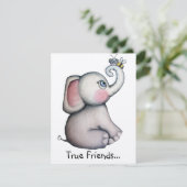 ベビーエレファントとビー招待状カード 招待状 (スタンド正面)