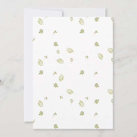 ベビーエレファントウォーターリースパステルベビーシャワー 招待状 (裏面)