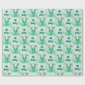 ベビーエレファントオベビーニュートラルベビーシャワー ラッピングペーパー (フラット)