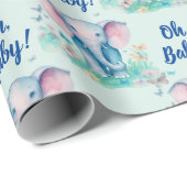ベビーエレファントオ男の赤ちゃんベビーシャワー ラッピングペーパー (ロールコーナー)