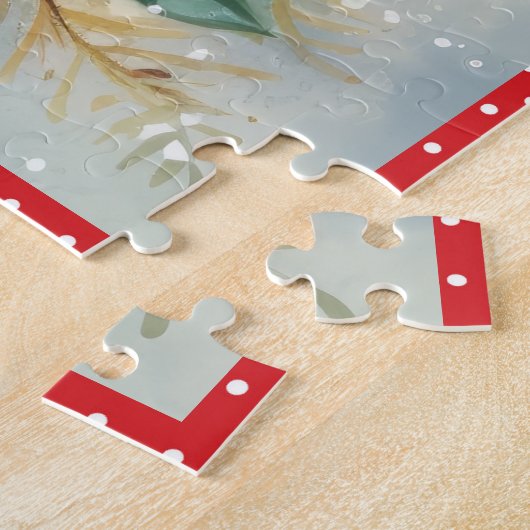 ベビーエレファントクリスマスラージススクエア ジグソーパズル (側面)