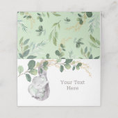 ベビーエレファントグリーンアンド金ゴールドウォーターカラーグリーンリー プレイスカード (外部開封)