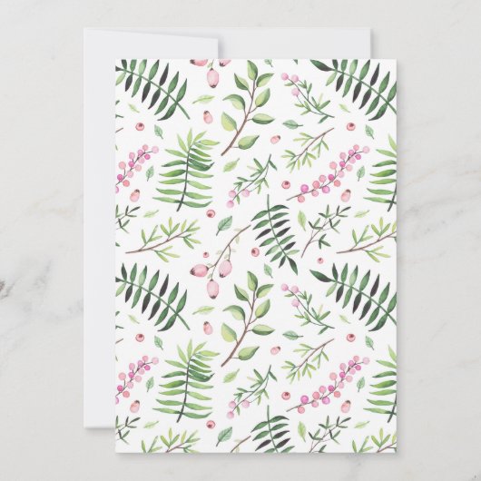 ベビーエレファントシャワー招待状ボホフローラ 招待状 (裏面)