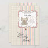 ベビーエレファントシャワー招待状 招待状 (正面/裏面)