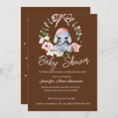 ベビーエレファントシャワー招待状 案内状 (正面/裏面)