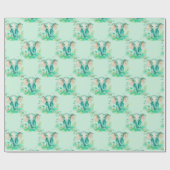 ベビーエレファントニュートラルベビーシャワー ラッピングペーパー (フラット)