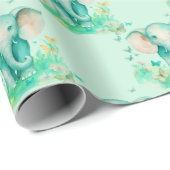 ベビーエレファントニュートラルベビーシャワー ラッピングペーパー (ロールコーナー)