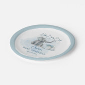 ベビーエレファントハロー男の赤ちゃんブルーベビースプリンクル ペーパープレート (アングル)