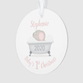 ベビーエレファントバブルバスガール初めてのクリスマス オーナメント (正面)