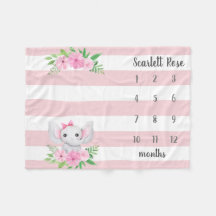 ベビーエレファントパーソナライズされたフォトマイルストーン