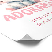 ベビーエレファントピンクベビーガール子供部屋ウォールアート ポスター (角)