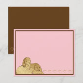 ベビーエレファントピンク金ゴールド サンキューカード (正面/裏面)