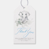 ベビーエレファントブルーセージ赤ちゃんシャワーありがとう ギフトタグ (正面)