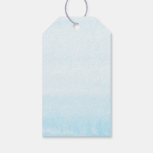 ベビーエレファントブルーセージ赤ちゃんシャワーありがとう ギフトタグ (裏面)