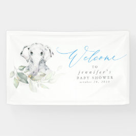 ベビーエレファントブルーセージ赤ちゃんシャワーウェルカム 横断幕