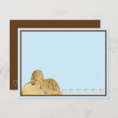 ベビーエレファントブルー金ゴールド サンキューカード (正面/裏面)