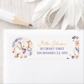 ベビーエレファントボホフローラデザイン-差出人住所 ラベル (インサイチュ)