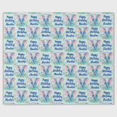 ベビーエレファントボーイズパーソナライズされた誕生日 ラッピングペーパー (フラット)